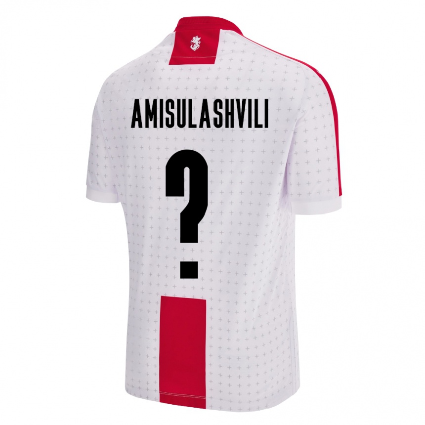 メンズフットボールジョージアアレクサンドレ・アミスラシビリ#0白ホームシャツ24-26ジャージーユニフォーム