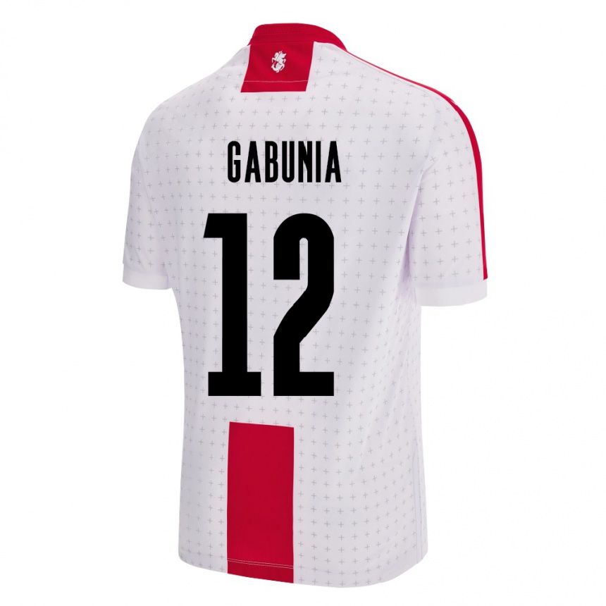 メンズフットボールジョージアTatia Gabunia#12白ホームシャツ24-26ジャージーユニフォーム