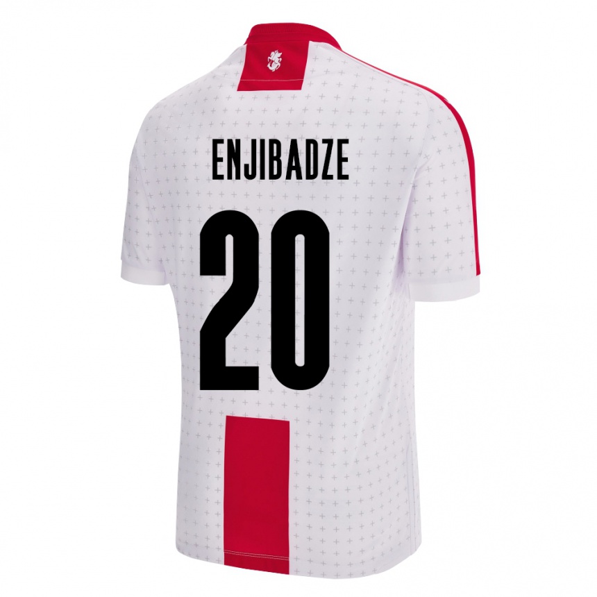 メンズフットボールジョージアElene Enjibadze#20白ホームシャツ24-26ジャージーユニフォーム