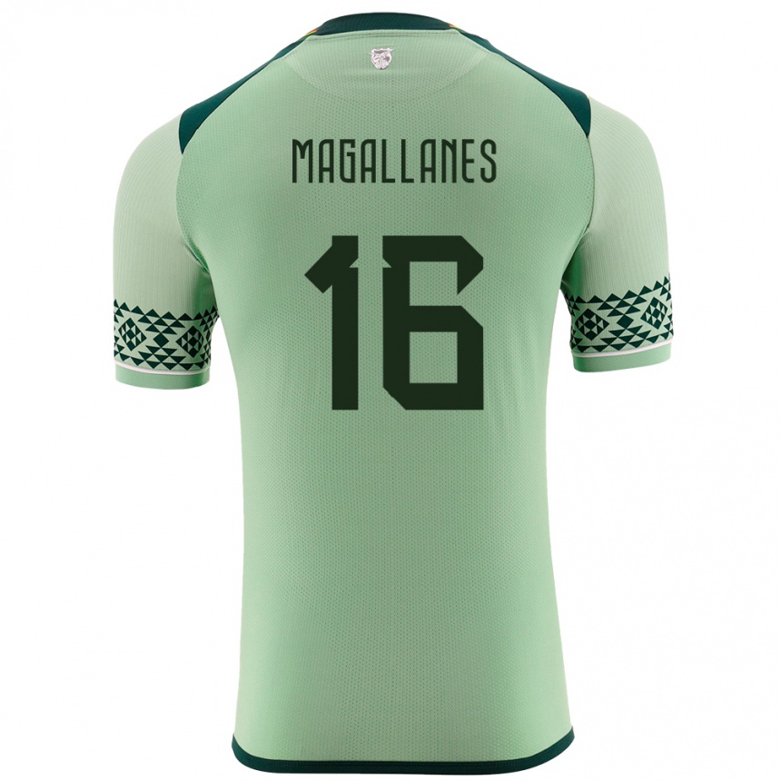 メンズフットボールボリビアJuan Magallanes#16ライトグリーンホームシャツ24-26ジャージーユニフォーム