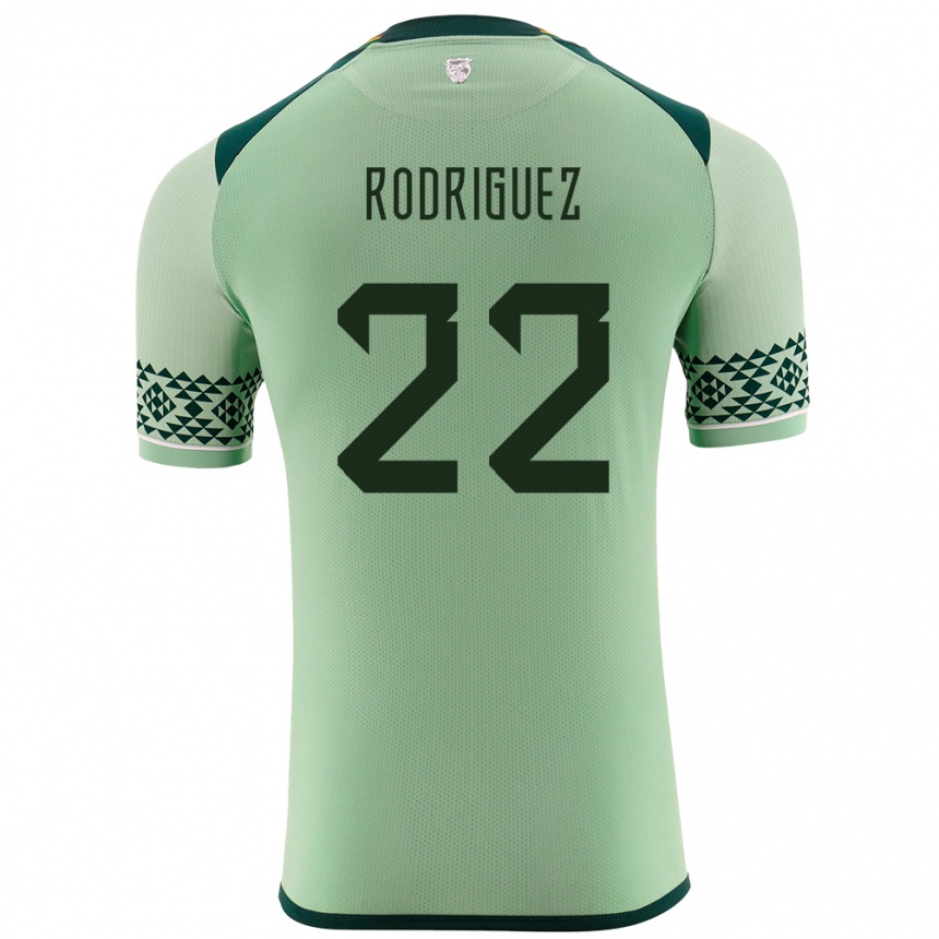 メンズフットボールボリビアCarlitos Rodriguez#22ライトグリーンホームシャツ24-26ジャージーユニフォーム