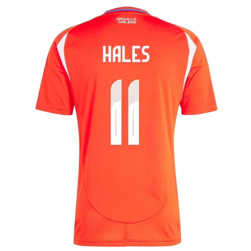 メンズフットボールチリAlejandro Hales#11赤ホームシャツ24-26ジャージーユニフォーム