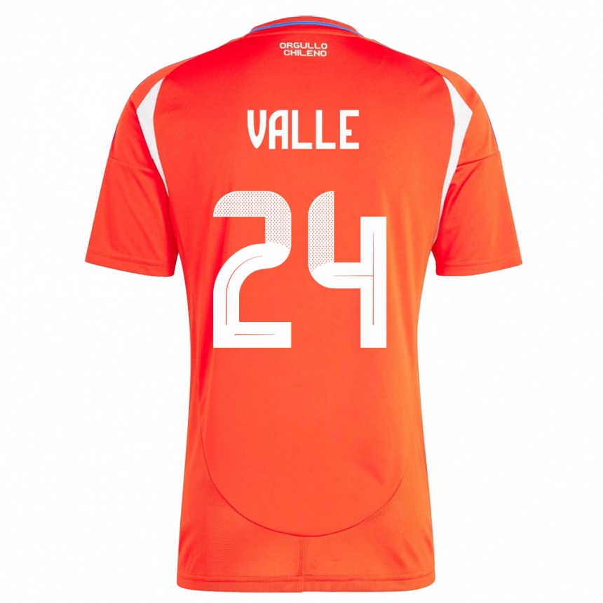 メンズフットボールチリAlessandra Valle#24赤ホームシャツ24-26ジャージーユニフォーム