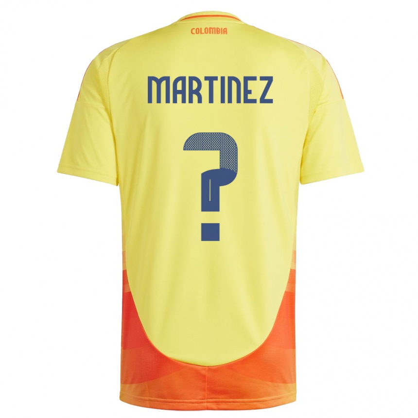 メンズフットボールコロンビアEdwin Martínez#0黄ホームシャツ24-26ジャージーユニフォーム