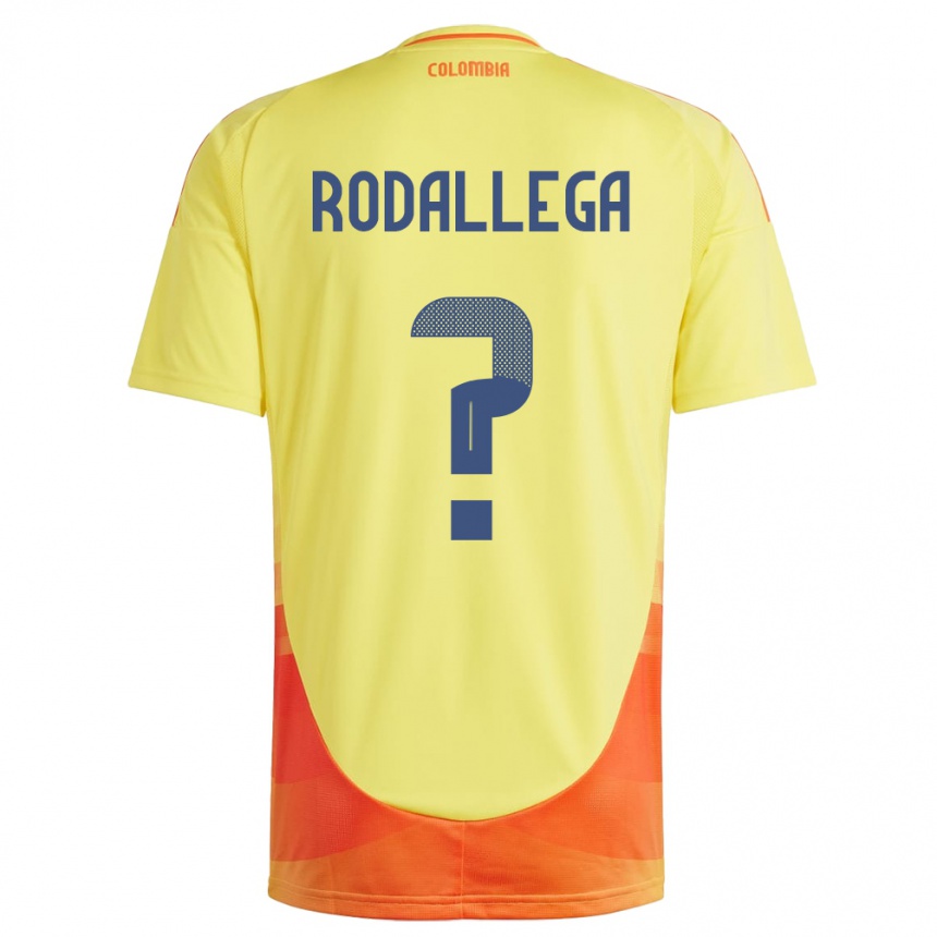 メンズフットボールコロンビアJohan Rodallega#0黄ホームシャツ24-26ジャージーユニフォーム