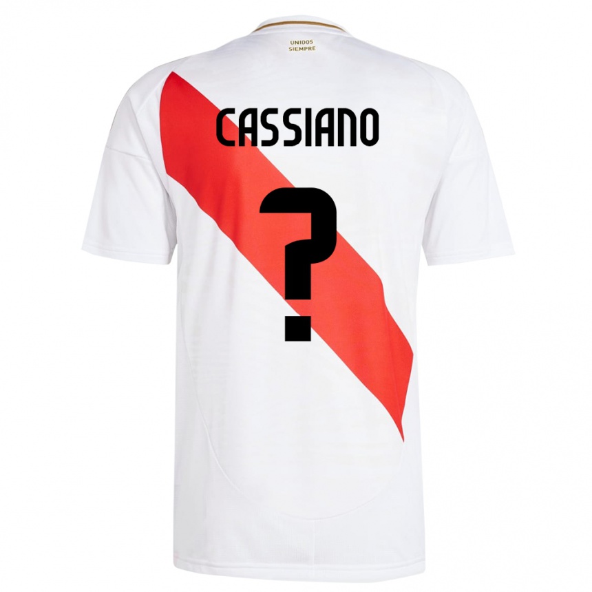 メンズフットボールペルーFranshesko Cassiano#0白ホームシャツ24-26ジャージーユニフォーム