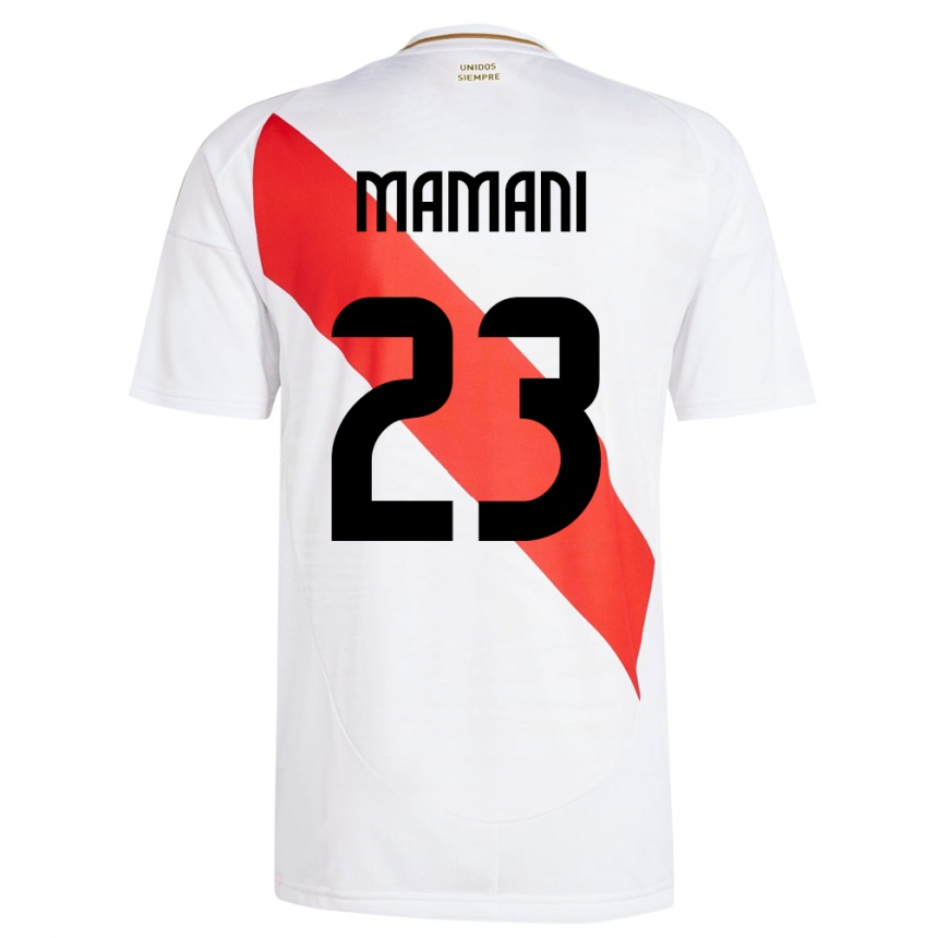 メンズフットボールペルーJulia Mamani#23白ホームシャツ24-26ジャージーユニフォーム