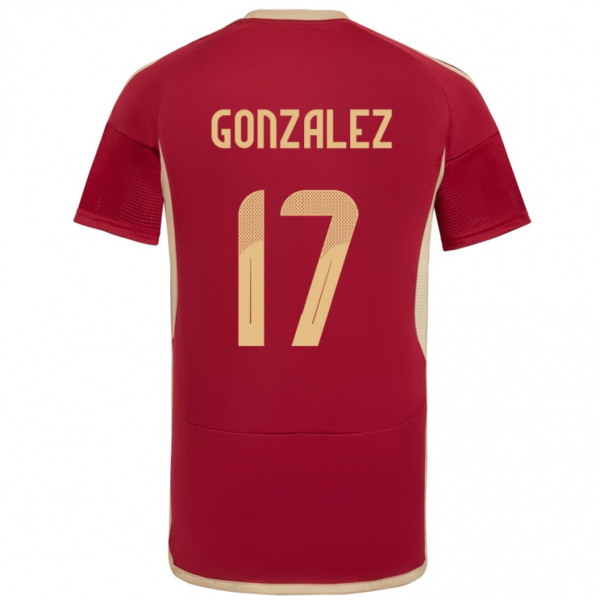 メンズフットボールベネズエラMayken González#17ブルゴーニュホームシャツ24-26ジャージーユニフォーム