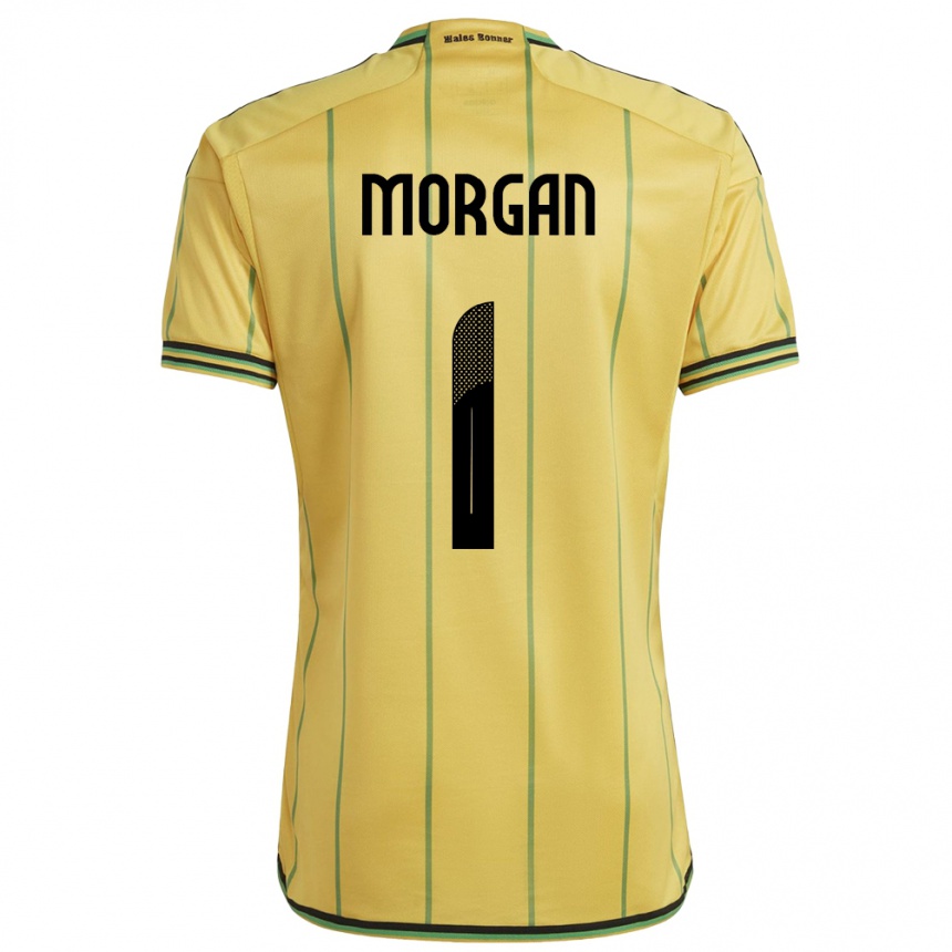 メンズフットボールジャマイカAliyah Morgan#1黄ホームシャツ24-26ジャージーユニフォーム