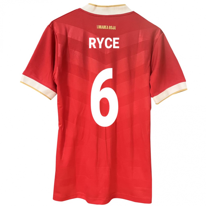 メンズフットボールパナマAnel Ryce#6赤ホームシャツ24-26ジャージーユニフォーム