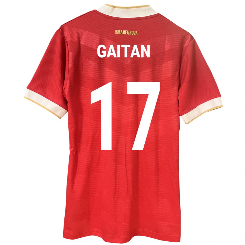 メンズフットボールパナマLuis Gaitán#17赤ホームシャツ24-26ジャージーユニフォーム