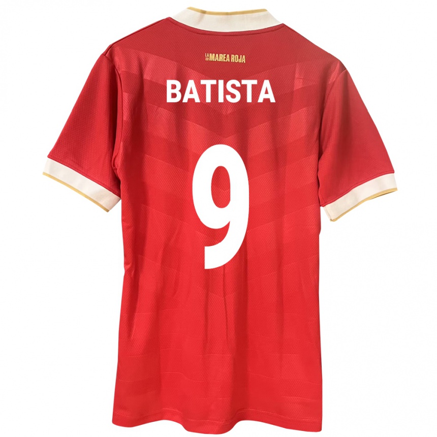 メンズフットボールパナマYanixa Batista#9赤ホームシャツ24-26ジャージーユニフォーム
