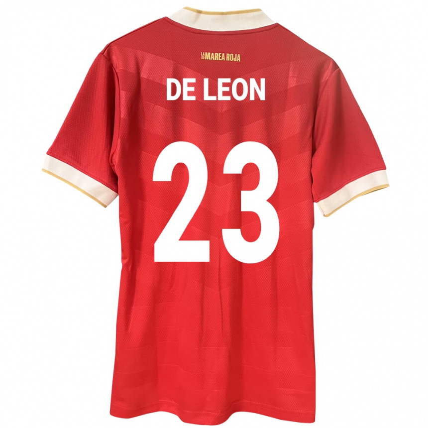 メンズフットボールパナマYerenis De León#23赤ホームシャツ24-26ジャージーユニフォーム