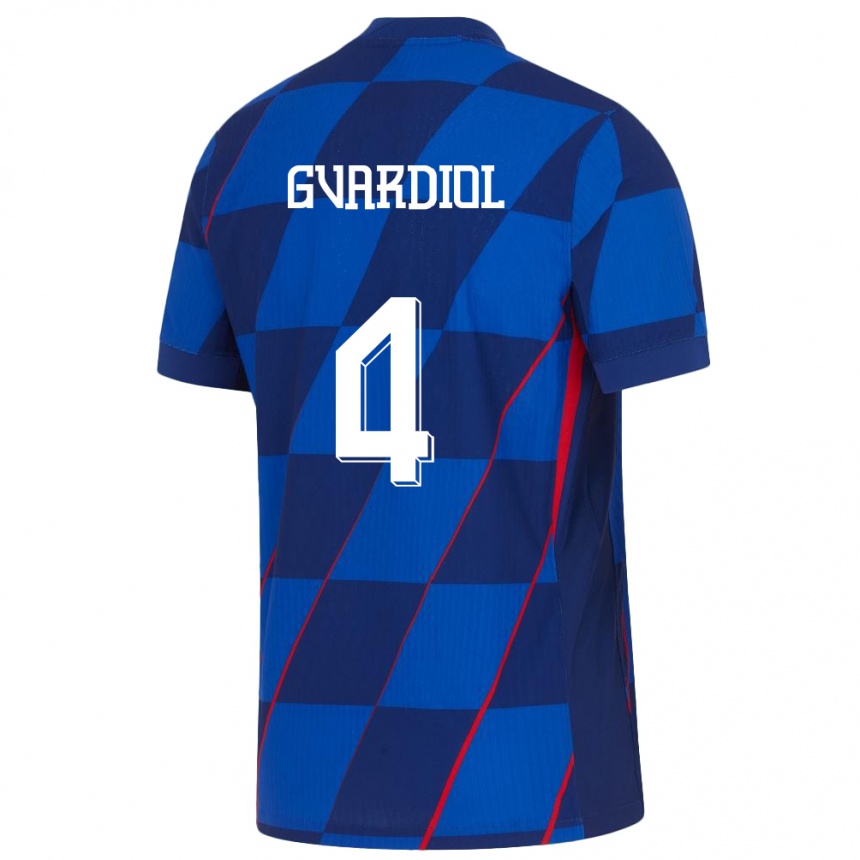 メンズフットボールクロアチアヨシュコ・バルディオル#4青アウェイシャツ24-26ジャージーユニフォーム
