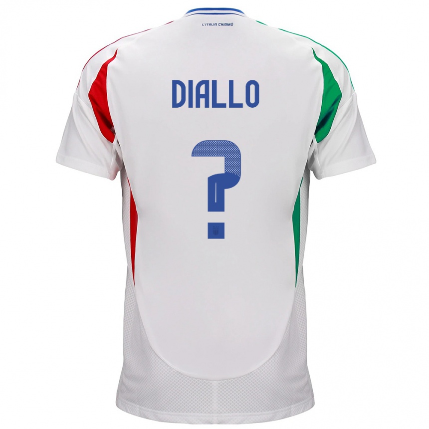 メンズフットボールイタリアDjibril Diallo#0白アウェイシャツ24-26ジャージーユニフォーム