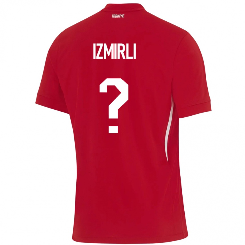 メンズフットボールトルコEge İzmirli#0赤アウェイシャツ24-26ジャージーユニフォーム