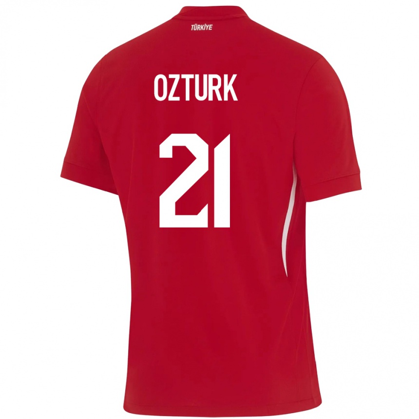 メンズフットボールトルコMelike Öztürk#21赤アウェイシャツ24-26ジャージーユニフォーム