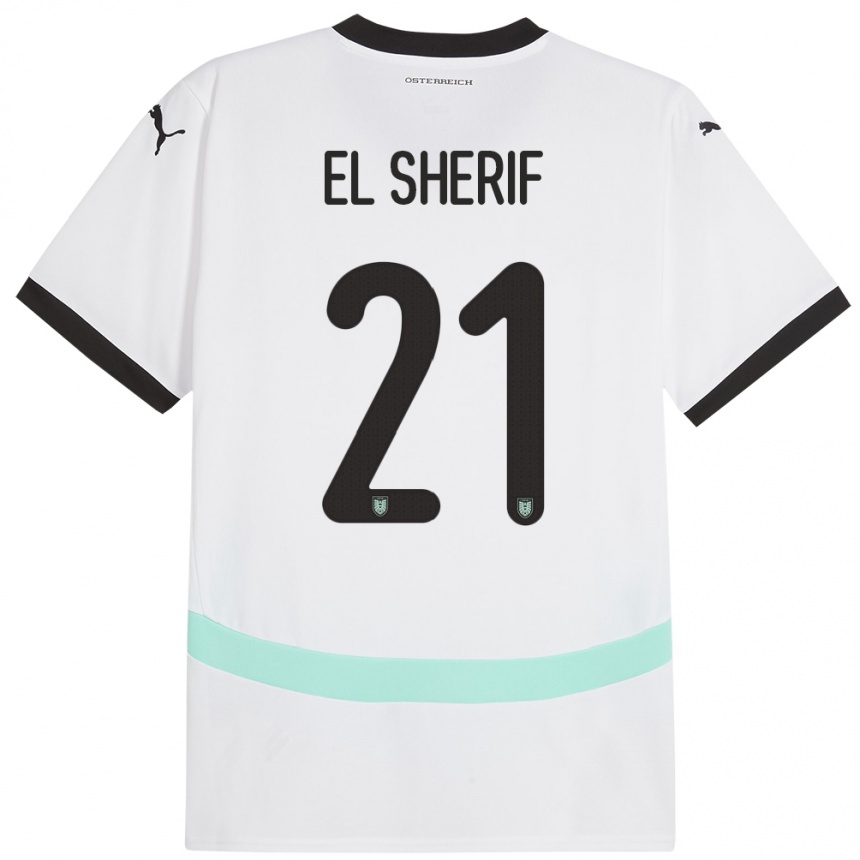 メンズフットボールオーストリアマリエッラ・エル・シェリフ#21白アウェイシャツ24-26ジャージーユニフォーム