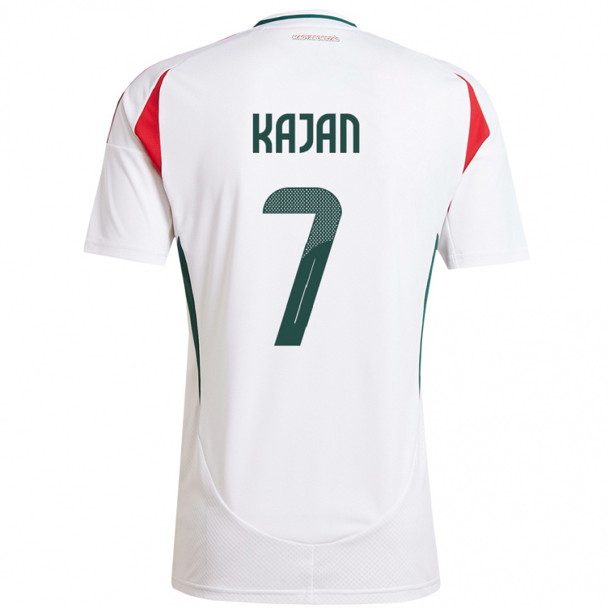 メンズフットボールハンガリーZsanett Kaján#7白アウェイシャツ24-26ジャージーユニフォーム