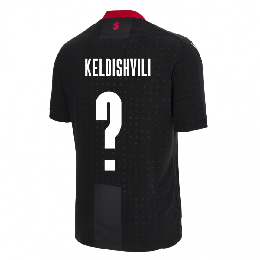 メンズフットボールジョージアDavit Keldishvili#0黒アウェイシャツ24-26ジャージーユニフォーム
