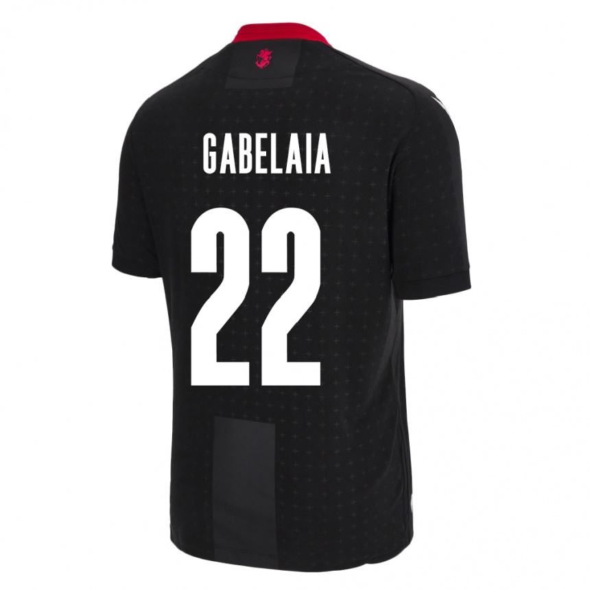 メンズフットボールジョージアSvetalna Gabelaia#22黒アウェイシャツ24-26ジャージーユニフォーム