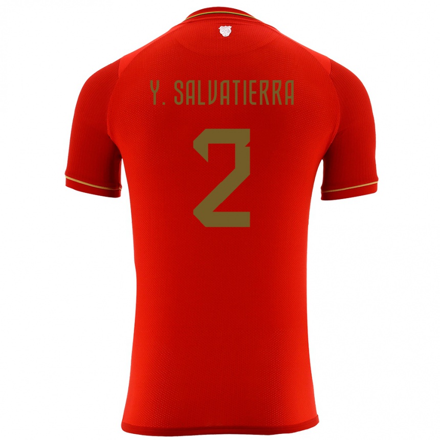 メンズフットボールボリビアYuditaz Jimena Salvatierra#2赤アウェイシャツ24-26ジャージーユニフォーム