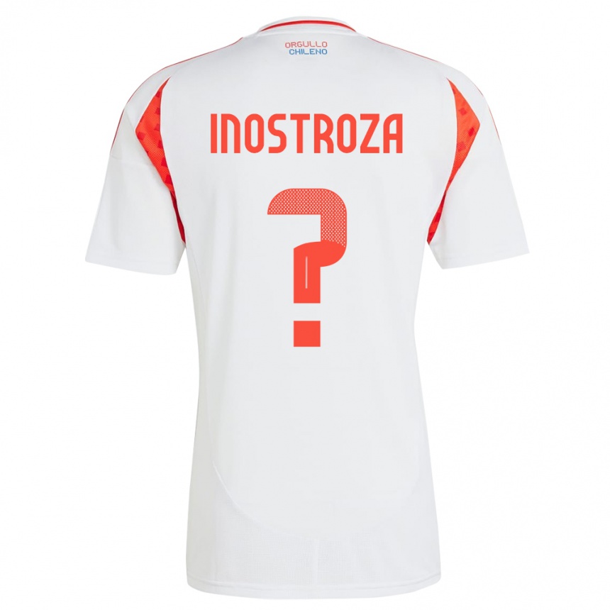 メンズフットボールチリFernando Inostroza#0白アウェイシャツ24-26ジャージーユニフォーム