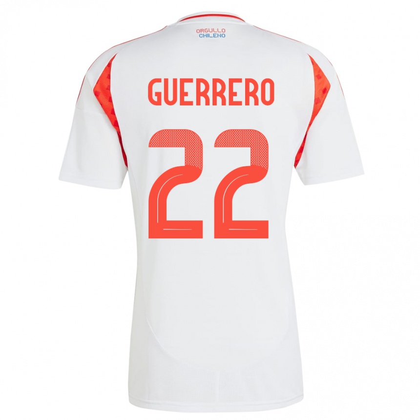 メンズフットボールチリKathalina Guerrero#22白アウェイシャツ24-26ジャージーユニフォーム