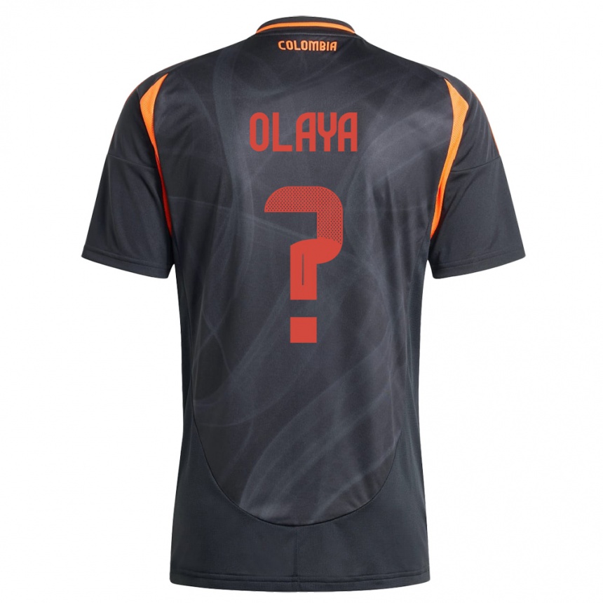 メンズフットボールコロンビアElber Olaya#0黒アウェイシャツ24-26ジャージーユニフォーム