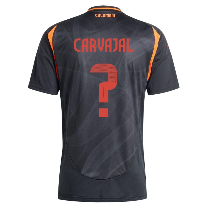 メンズフットボールコロンビアJuan Carvajal#0黒アウェイシャツ24-26ジャージーユニフォーム