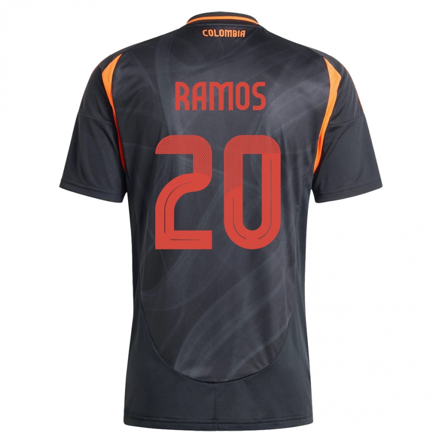 メンズフットボールコロンビアMónica Ramos#20黒アウェイシャツ24-26ジャージーユニフォーム