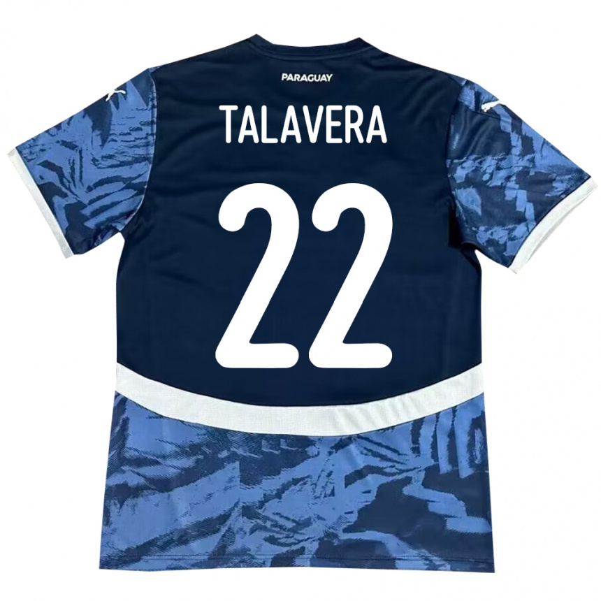 メンズフットボールパラグアイJavier Talavera#22青アウェイシャツ24-26ジャージーユニフォーム