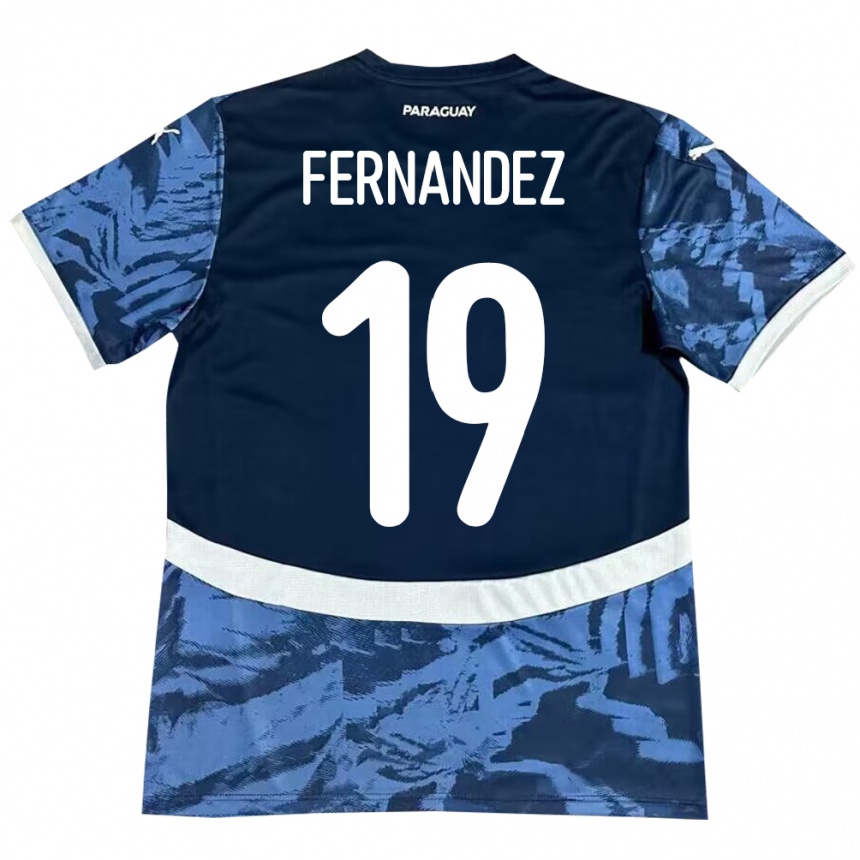 メンズフットボールパラグアイRebeca Fernández#19青アウェイシャツ24-26ジャージーユニフォーム