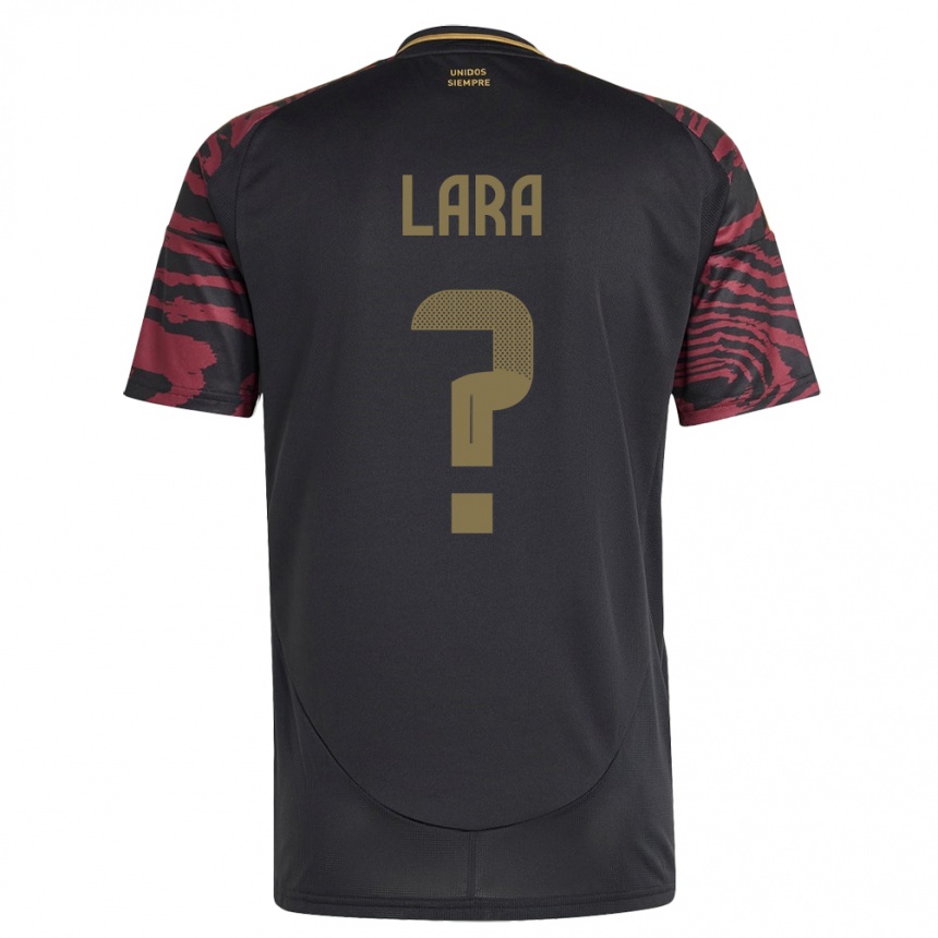 メンズフットボールペルーJean Lara#0黒アウェイシャツ24-26ジャージーユニフォーム