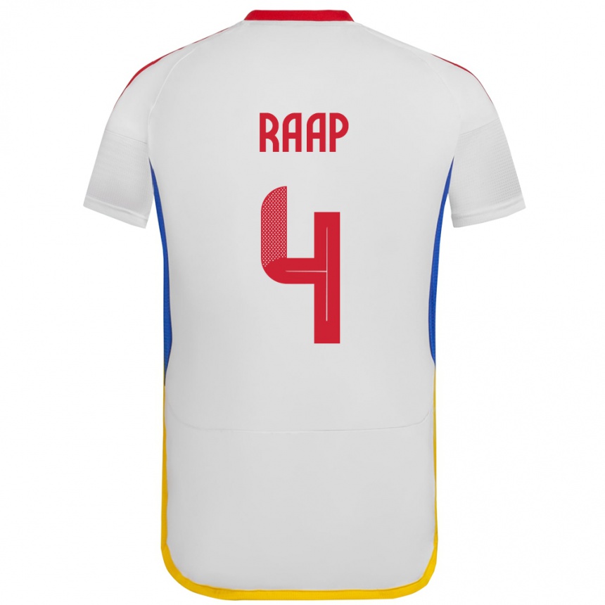 メンズフットボールベネズエラYiandro Raap#4白アウェイシャツ24-26ジャージーユニフォーム