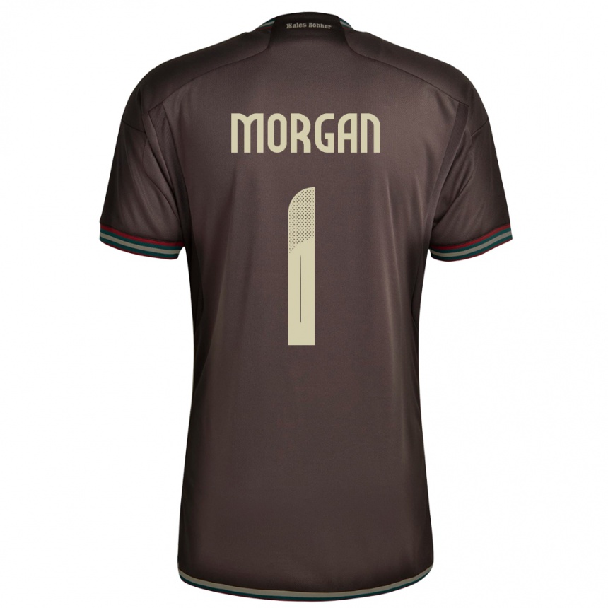 メンズフットボールジャマイカAliyah Morgan#1ナイトブラウンアウェイシャツ24-26ジャージーユニフォーム