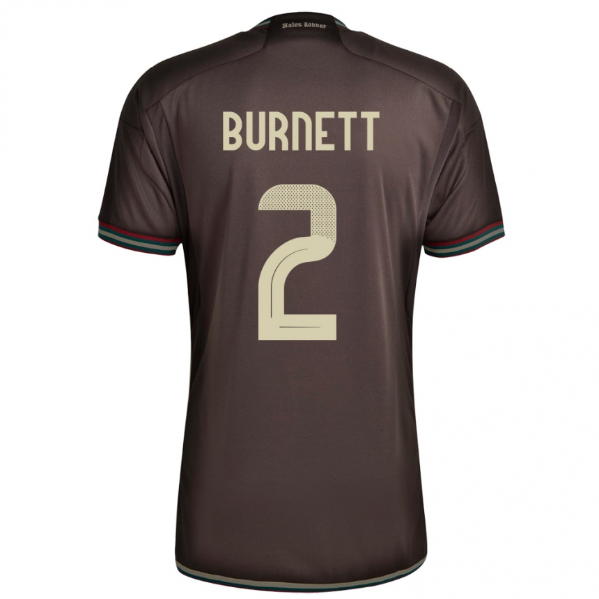 メンズフットボールジャマイカTheanna Burnett#2ナイトブラウンアウェイシャツ24-26ジャージーユニフォーム