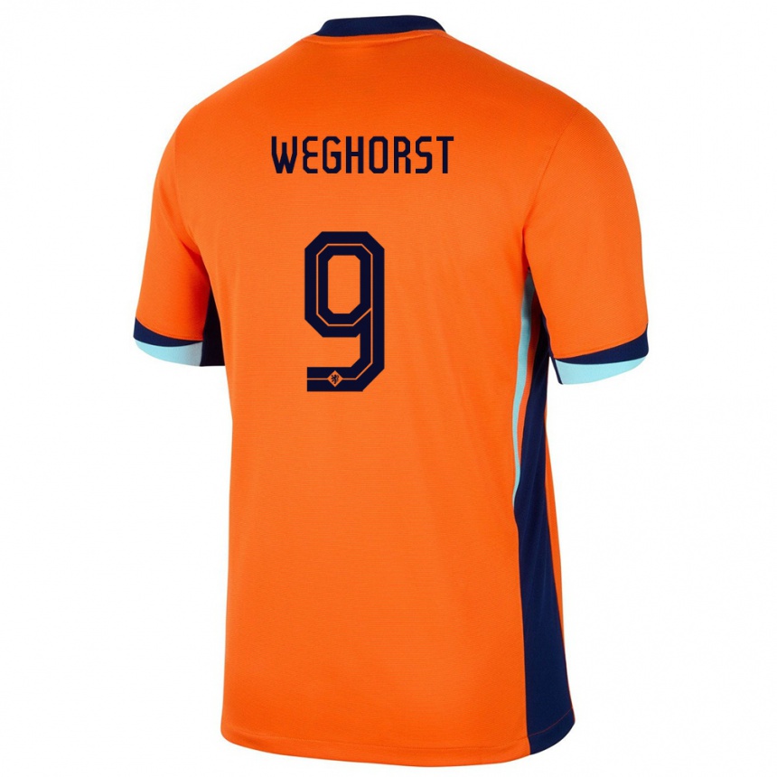 レディースフットボールオランダボウト・ベグホルスト#9オレンジホームシャツ24-26ジャージーユニフォーム
