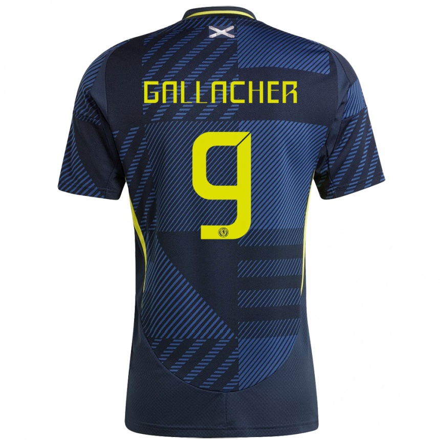 レディースフットボールスコットランドAmy Gallacher#9濃紺ホームシャツ24-26ジャージーユニフォーム