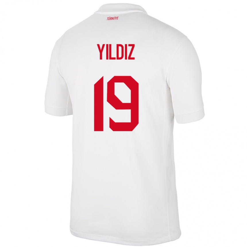 レディースフットボールトルコケナン・ユルディズ#19白ホームシャツ24-26ジャージーユニフォーム