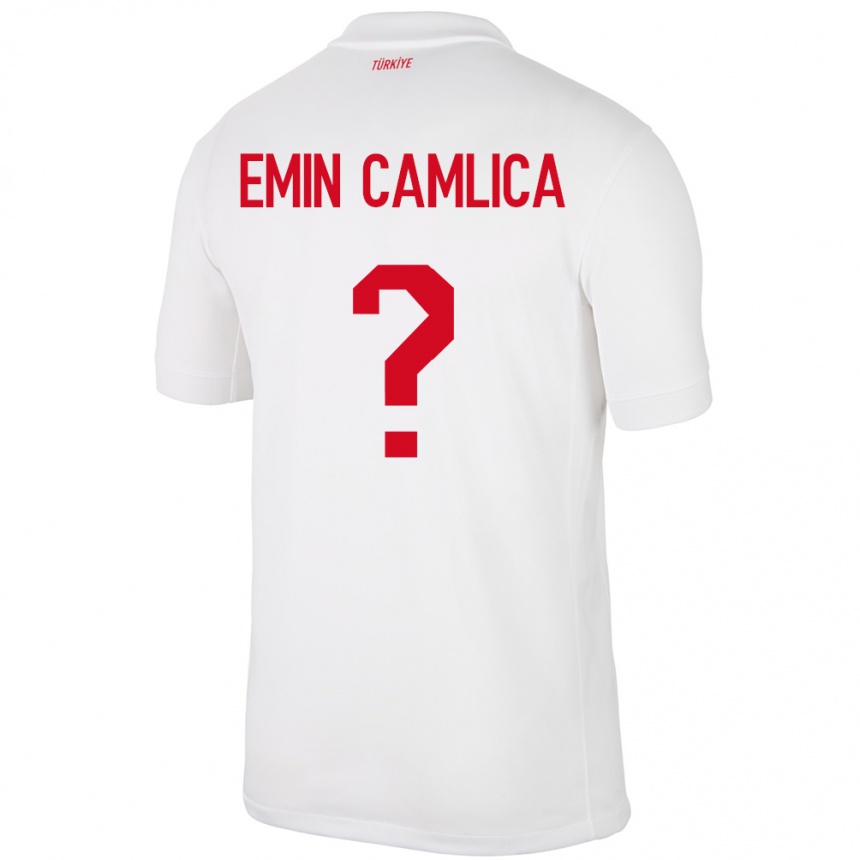 レディースフットボールトルコMuhammed Emin Çamlıca#0白ホームシャツ24-26ジャージーユニフォーム