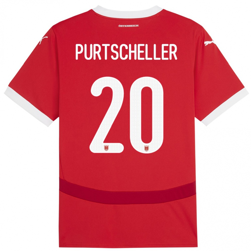 レディースフットボールオーストリアLilli Purtscheller#20赤ホームシャツ24-26ジャージーユニフォーム