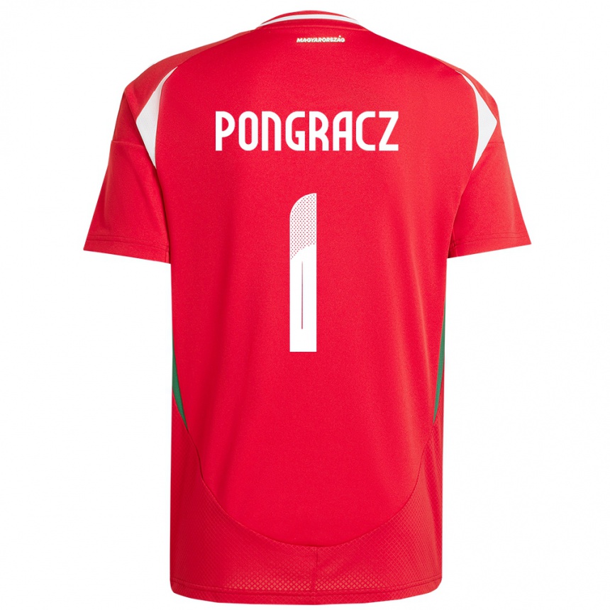 レディースフットボールハンガリーAgness Pongracz#1赤ホームシャツ24-26ジャージーユニフォーム