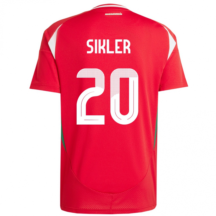 レディースフットボールハンガリーKinga Sikler#20赤ホームシャツ24-26ジャージーユニフォーム