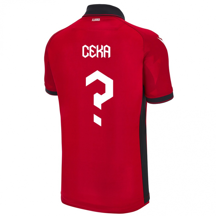 レディースフットボールアルバニアFatmir Ceka#0赤ホームシャツ24-26ジャージーユニフォーム
