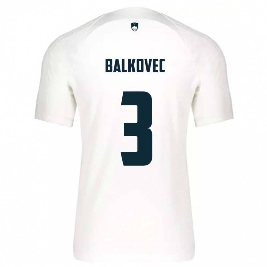 レディースフットボールスロベニアユレ・バルコヴェツ#3白ホームシャツ24-26ジャージーユニフォーム