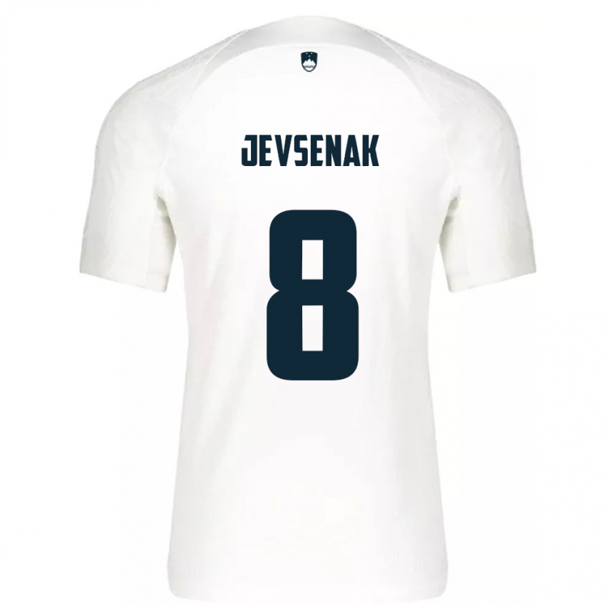 レディースフットボールスロベニアFlorjan Jevsenak#8白ホームシャツ24-26ジャージーユニフォーム