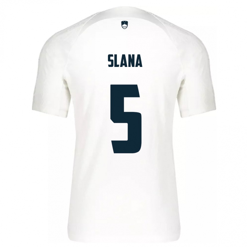 レディースフットボールスロベニアFilip Slana#5白ホームシャツ24-26ジャージーユニフォーム