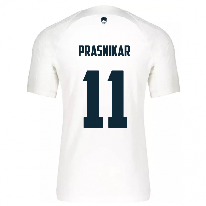 レディースフットボールスロベニアララ・プラシュニカール#11白ホームシャツ24-26ジャージーユニフォーム