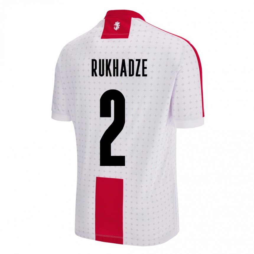 レディースフットボールジョージアZurab Rukhadze#2白ホームシャツ24-26ジャージーユニフォーム